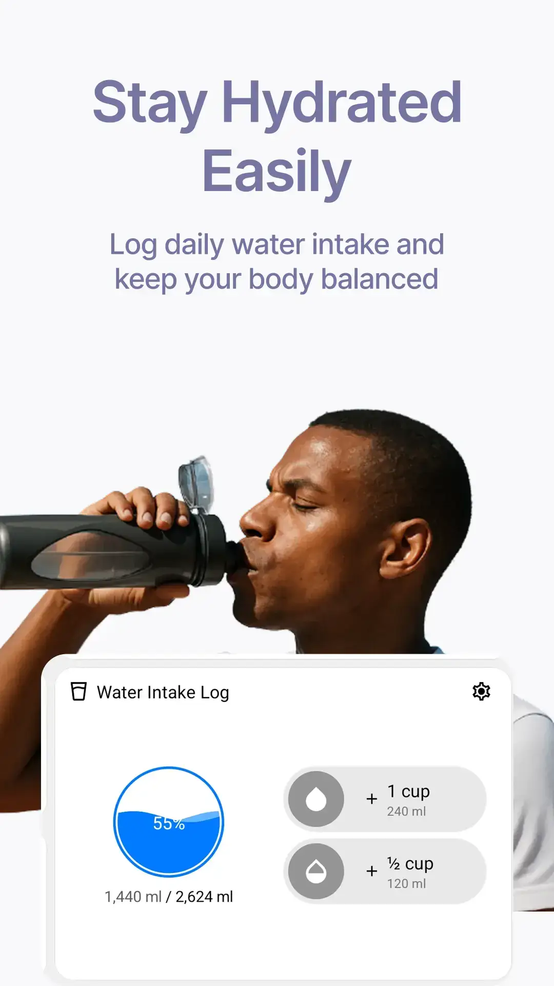 Hydration tracking screen